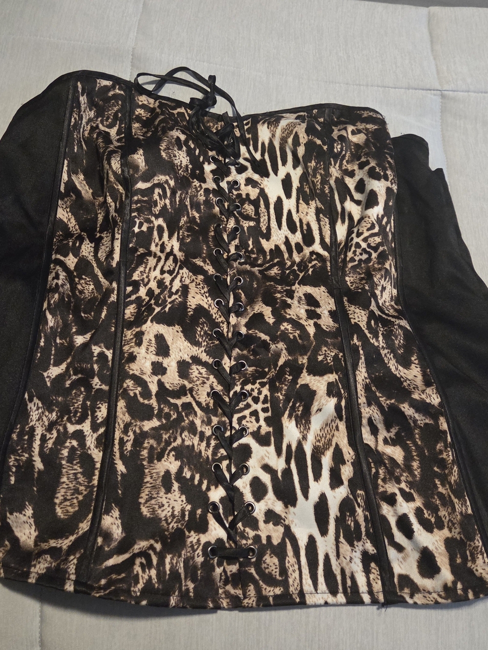 Ashley Stewart Animal Print Smocked Top - Brown & Black